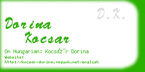 dorina kocsar business card